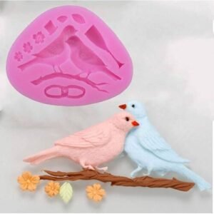TPV® 10 Cavity Silicon Love Bird Couple Flowers Shape Fondant Marzipan Mould