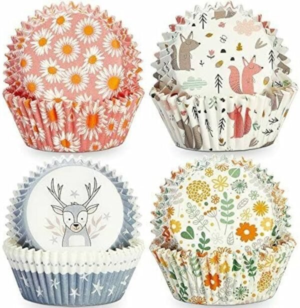 TPV® Cupcake Muffin Paper Liners Mould Cases 100-Pcs For Baking Birthday Party Holi
