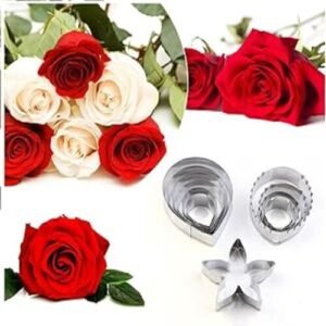 TPV® 11 Pcs Rose Petal Cutter With Calyx Set Bakeware Mould Biscuit Mould Set Sugar Arts Fondant Tools