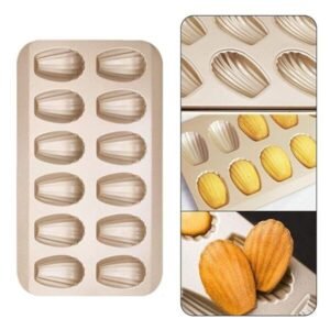 TPV® – 12 Cavity Nonstick Madeleine Mould`(Gold)