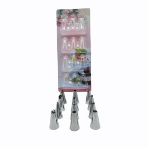TPV® - 12 Pc Stainless Steel Nozzle For Cake, Cupcake, Tarts, Desserts, Pastries