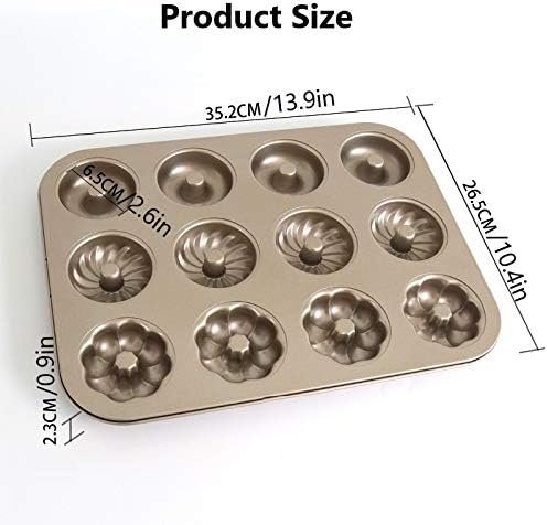 TPV® – 12 Cavity Nonstick Multiple Shapes Muffin Mould (Gold)