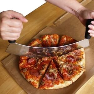 TPV® - 14 Inch Pizza Cutter Double Handle Extra Sharp Blade Multi Purpose Stainless Steel Blade
