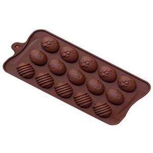 TPV® 15-Cavity Easter Egg Silicone Mould For Homemade Soap, Cake, Cupcake, Pudding, Jello, Bread,Soap Ice Cube Tray Mould Mold Shape Silicone Brown Chocolate Moulds