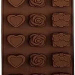 TPV® 15 Cavity Silicone Heart Rose Gift Design Chocolate Mould