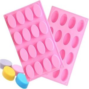 TPV® 16 Cavity Small Oval Mold Silicone Moulds For Soaps And Chocolate Jelly Desserts Mould