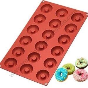 TPV® 18 Cavity Mini Doughnut Donut Silicone Mold Baking Pan, Cake Chocolate Fimo Soap Mould 29 * 17 * 1Cm