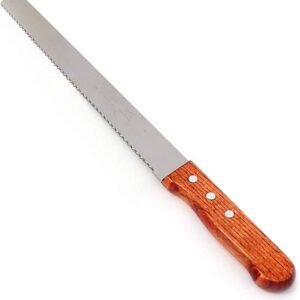 TPV®- 1Pc 10 Inch Cake Knife Multiform Bread Knife Stainless Steel Serrated Bread Slicer Knife Steel Knife