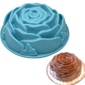 TPV® - 1Pc 3D Round Rose Cake Pan Baking Silicone Mold Decorating Dessert 9.5-Inch