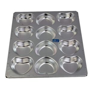 TPV® - 1Pc Cake Decoration Rolex Aluminium Muffin Bakeware Tray Little Heart Tray 12 Cavity