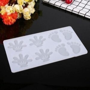 TPV®- 1Pc Silicone 8 Cavity Baby Feet And Gloves Shape Chocolate Garnishing Mould Cake Insert Decoration Mould