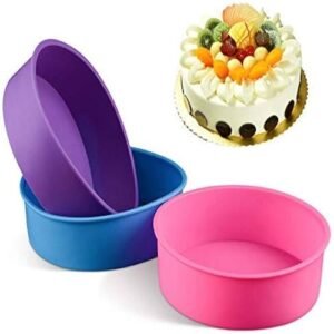 TPV® 1Pc Silicone Non-Stick Round Baking Cake Bread Pan Mould - Random Color