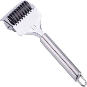 TPV® 1Pc Stainless Steel Noodle Maker Roller Docker Dough Cutter Tool Kitchen Helper Diy Dough Cutting Tool