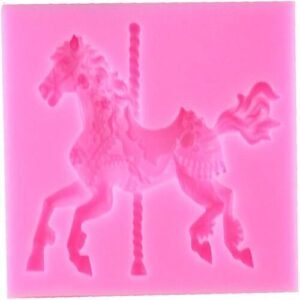 TPV® 1Pcs Silicone Fondant Mould 3D Horse With Pole TPV®ating
