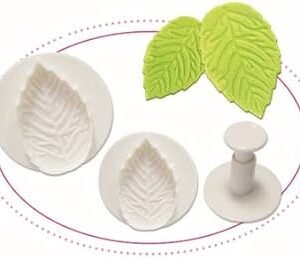 TPV® - 3 Pc Veined Leaf Plunger Cutter Leaf Shape Cutter For Gum Pastry & Craft Clay