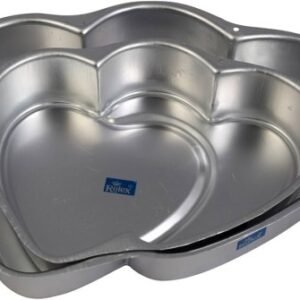 TPV® - 2 Pcs Aluminium Cake Mould Double Heart Jumbo 1-1.5 Kg Cake Decor Mold