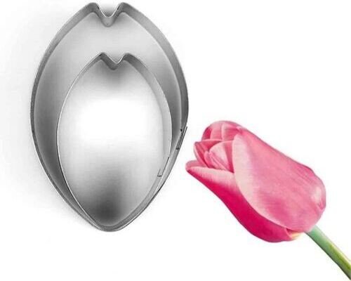 TPV® 2 Pcs Tulip Petals Shape Cutter Bakeware Mould Biscuit Mould Set Sugar Arts Fondant Tools