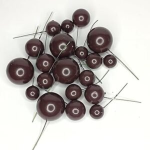 TPV® – 20 Pc Brown Faux Balls Topper For Cake & Cupcake Decoration.