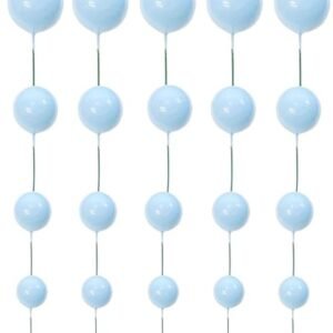 TPV® – 20 Pc Pastel Blue Faux Balls Topper For Cake & Cupcake Decoration.