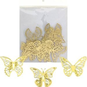 TPV® 20Pcs Golden Butterfly Paper Topper For Cake And Cupcake Decoration