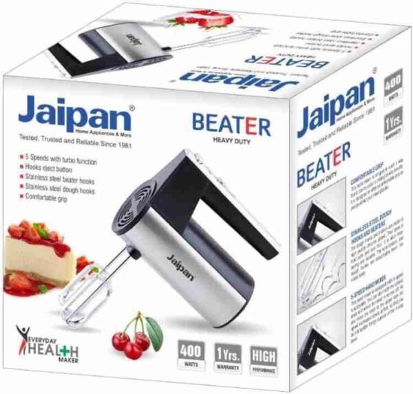 TPV® Jaipan Hand mixer Beater Beat Cream for Cakes 5 Speed Control Handheld Processor Egg Beater Food coffee blander 400W - Image 2