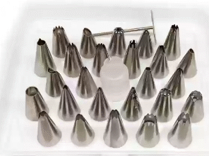 TPV® 26 Pcs/Set Cake Making Diy Icing Piping Nozzles Suit Stainless Steel Household Converter Party Baking Tool Storage Box
