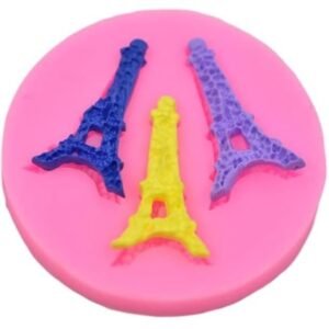 TPV® - 3 Cavity Eiffel Tower Silicone Fondant Mold For Diy Cake Cupcake Decorating Fondant Silicone Sugar Craft Molds