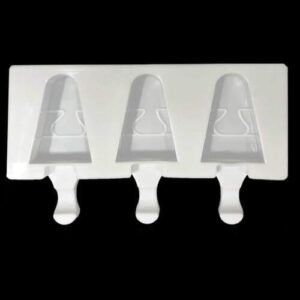 TPV® 3 Cavity White Wave Triangle Silicone Cakesicle Mold Popsicle Easy Ice Cream Bar Mold