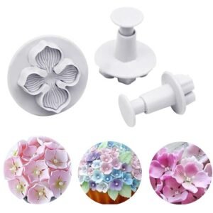 TPV® 3 Pcs Hydrangeas Petals Cutter Bakeware Mould Biscuit Mould Set Sugar Arts Fondant Tools