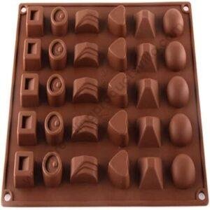 TPV® 30 Cavity 3D Silicone Chocolate Moulds Tray/Ice Mould/Bakeware Mould Brown Chocolate Mould Birthday Wedding (Multiple Shapes)