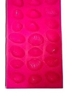 TPV® Silicone Marzipan Mould 21-Cavity Big Slab Marzipan Mould, Christmas Sweet Chocolate Mould, Silicone Marzipan Mould, Pink, 15 x 15 x 3 cm