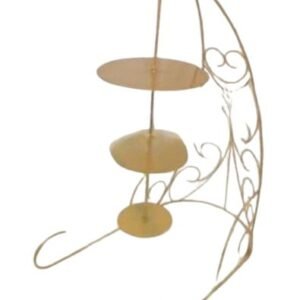 TPV® Chandelier Cake Stand Metal Cake Display Stand Golden 3 Tier 