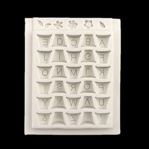 TPV® 36 Cavity Flower Pot Letters Fondant Marzipan Mould