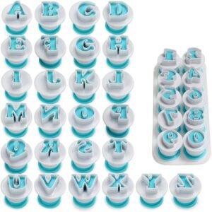 TPV® 36 Pcs Alphanumerical (Uppercase) Push Easy Fondant, Sugarpaste, Cookie Cutter (Pack Of 36)