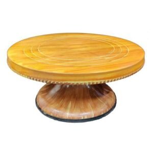 TPV® 360 Degree Rotating Cake Stand Cake Decorating Turntable, Wooden Design Pattern 12-Inch