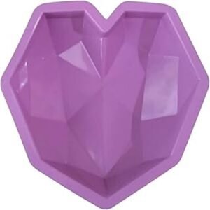 TPV® Single Cavity Pinata 3D Diamond Heart Shape For Chocolate Cake Ice Latice Candle Flexible Silicone Mold /Mould (Random Color)