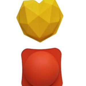TPV® 3D Diamond Pinata Heart And Half Round Shape Pinata Combo Silicone Mold/Mould For Chocolate Cake(Random Color)