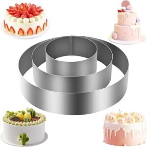 TPV® - 3Pcs 20Cm ,15Cm ,10Cm Stainless Steel Kitty Cake And Pastry Ring Cake, Cookie Cutter