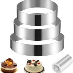 TPV® - 3Pcs 20Cm ,15Cm ,10Cm Star Cake Mould Ring Set Stainless Steel Star Cutter Pancake, Cake, Cookie Cutter Mould