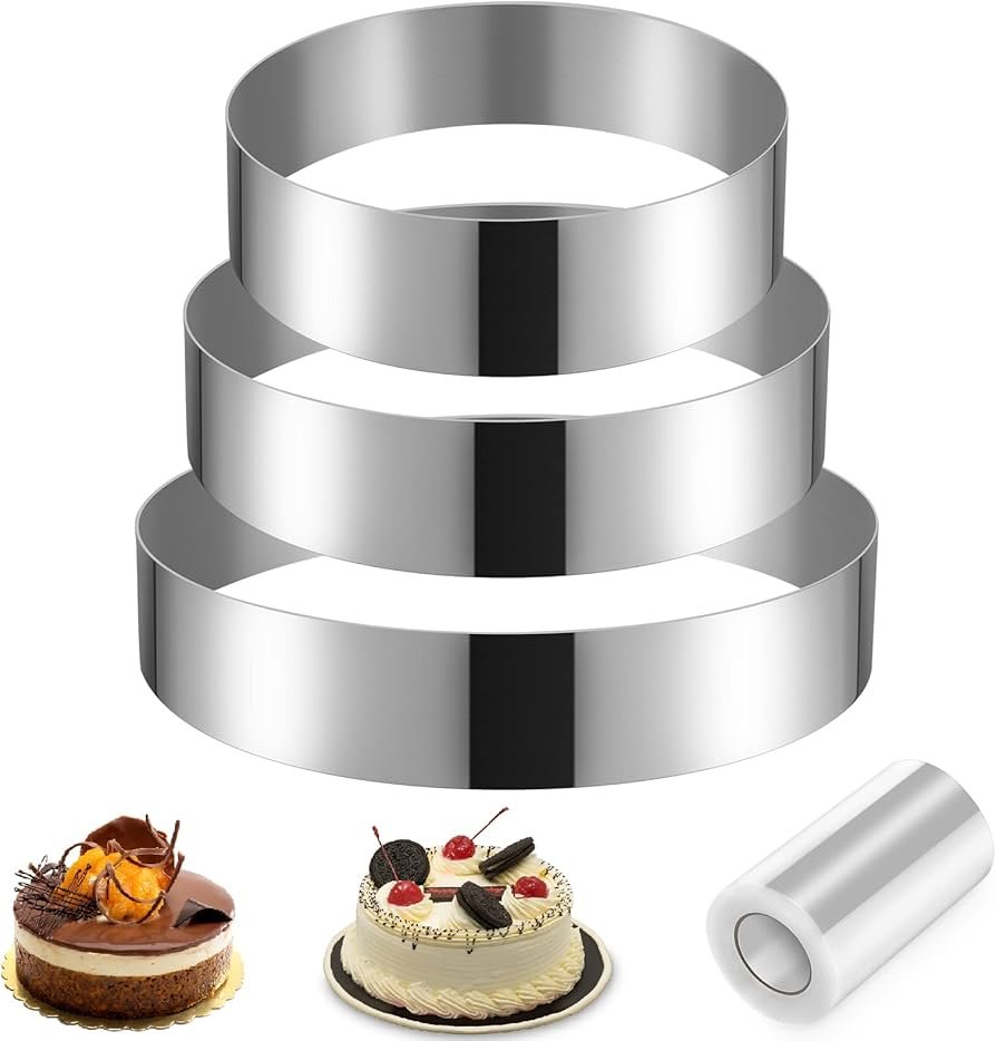 TPV® - 3Pcs 20Cm ,15Cm ,10Cm Star Cake Mould Ring Set Stainless Steel Star Cutter Pancake, Cake, Cookie Cutter Mould