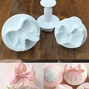 TPV® 3Pcs Bow Knot Cookie Plunger Mold Baking Tools Cake Cutter Sugarcraft Fondant