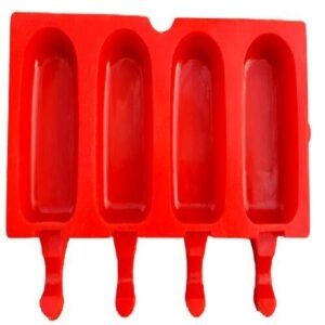 TPV® 4 Cavity Big Size Cakesicle Silicone Mould Popsicle Mold For Ice Cream Kulfi Candy Soap (Random Color)