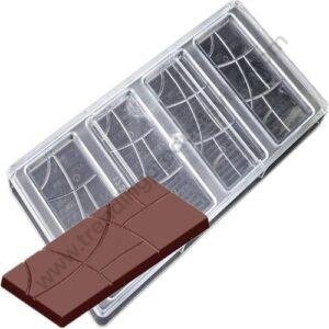 TPV® 4 Cavities 11.74.80.55Cm Big Rectangle Cube With Pattern Pc Polycarbonate Chocolate Mold Fondant Candy Moulds Ice Cube Molds