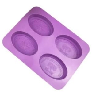 TPV® 4 Cavity Oval Moroccoargan Oil Shape Silicone Moulds For Soaps And Chocolate Jelly Desserts Mould