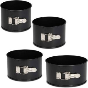 TPV® 4 Pcs Round Baking Tin Set Round Springform Tin Nonstick Cake Mould Bakeware Pan