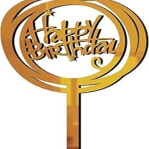TPV® 4 Inch Mirror Finshing Acrylic Cake Topper Happy Birthday Circles