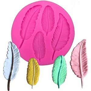 TPV® Leaf 4 Cavities Feather Pattern Silicone Cake Decorating Mould for Sugarcraft