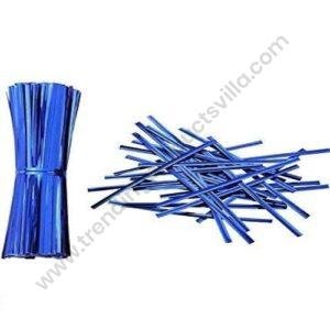 TPV® Metallic Chocolate Twisters Ribbon Ties Twist Ties -Metallic Blue ( Pack of 400 )