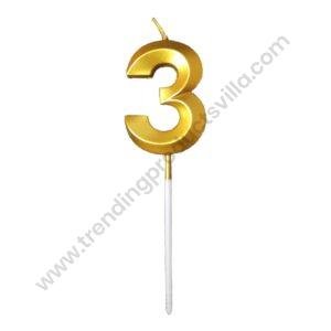 TPV® Quality Gold Number Candles, Birthday Cake Candles, 5.3 inches Gold Number Cupcake Candle 3