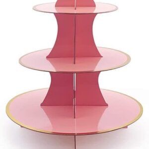 TPV® 3 Tier Cupcake Dessert Holder Cardboard Round Tower Cardboard Cake Stands for Birthday, Party, Anniversary, Baby Showers ( in random colour )